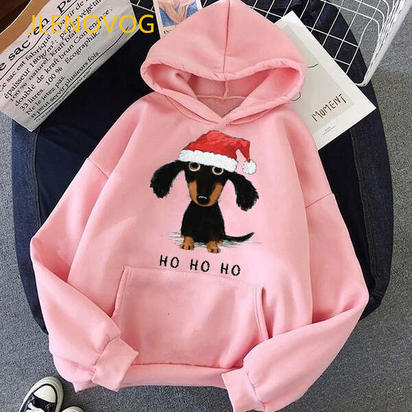 Dachshund Cute Dog Love Cartoon Print Plus Size Hoodie Women Sweatshirts Haruku Kawaii Winter Warm Female Pullover Streetwear