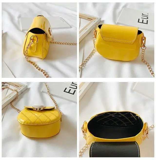 Cute little girl mini shoulder bag childrens fashionable coin wallet small handbag cute patented leather childrens messenger bag W240813