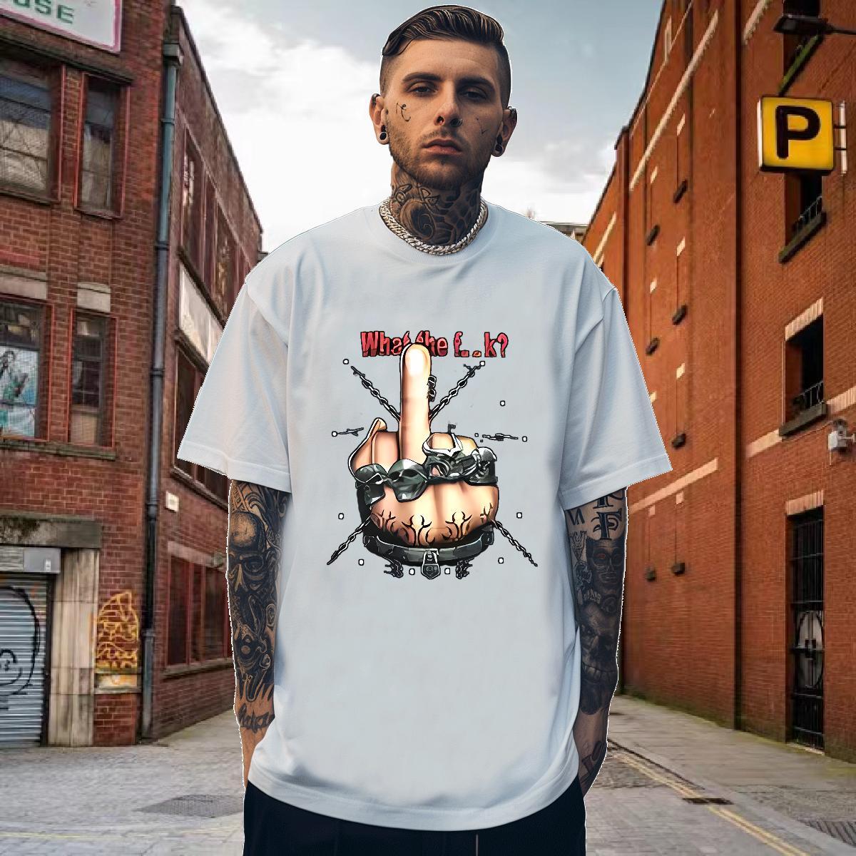 T shirt 230g 100% Cotton hands Spring Summer Crew Neck Customized Men Clothes T-Shirt 2024 New Classic Tops