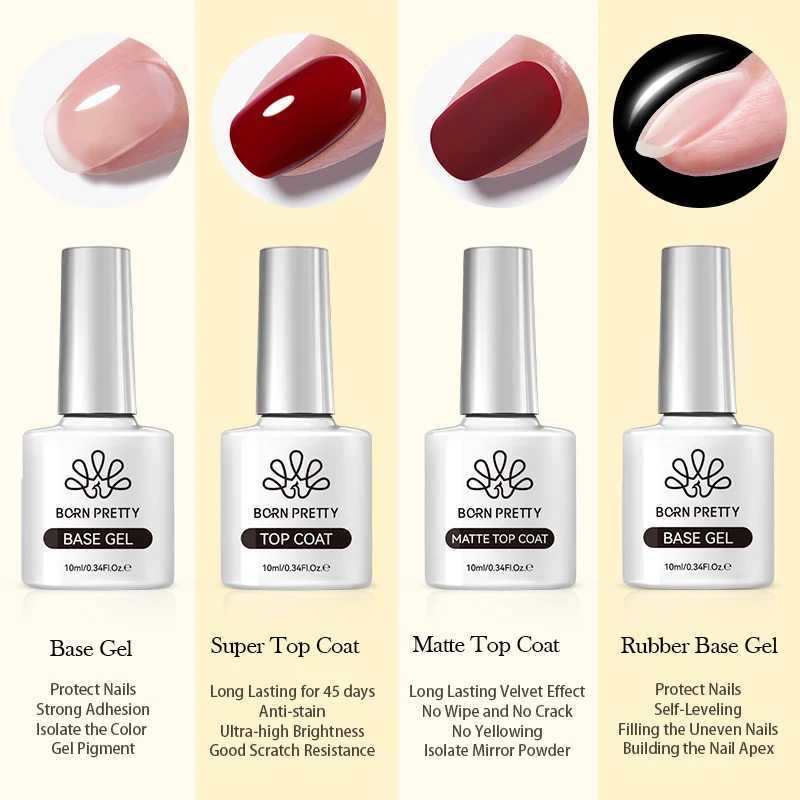 BORN PRETTY Base Gel Super Top Coat Nail Gel polish Design Enhancer Varnish Semi Permanent Soak Off UV LED Nail Art Tool 10mlM240814