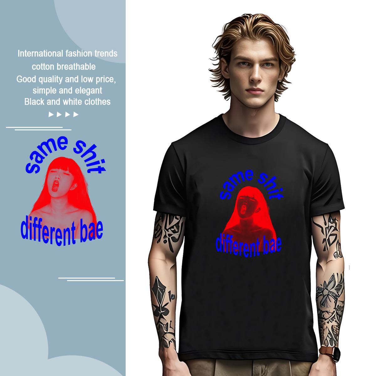 T Shirts Men 100% Cotton 230g bad language Home Outdoor Round Neck Short Sleeve Custom Big Size Men Tees Brand Loose Tops