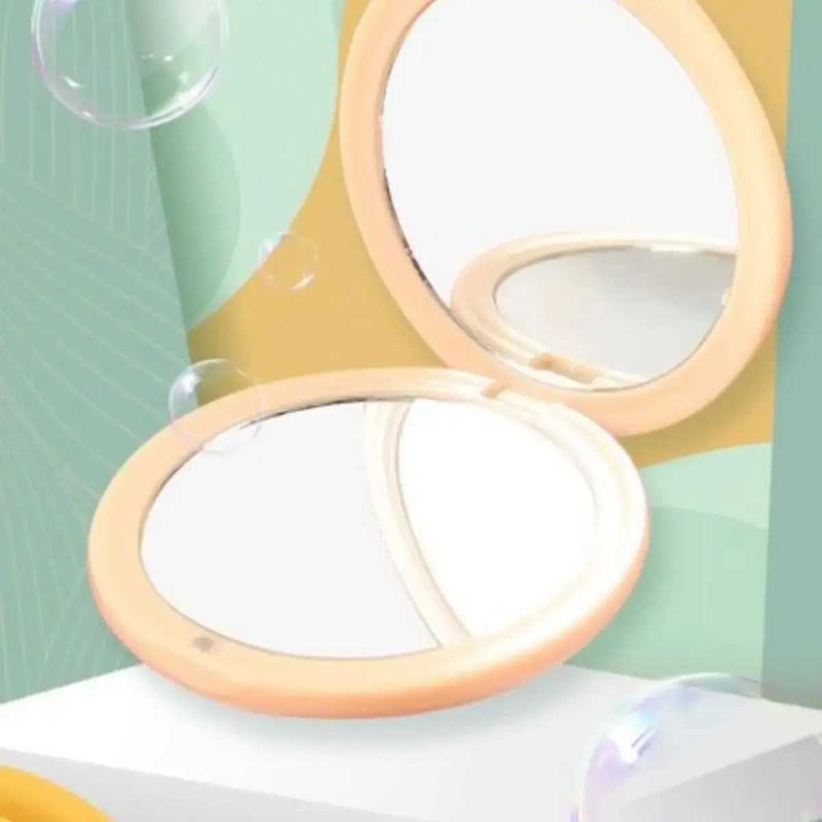 Wholesale of high-end circular folding small mirrors portable pockets flip mirrors mini double-sided makeup handheld mirrors W240813