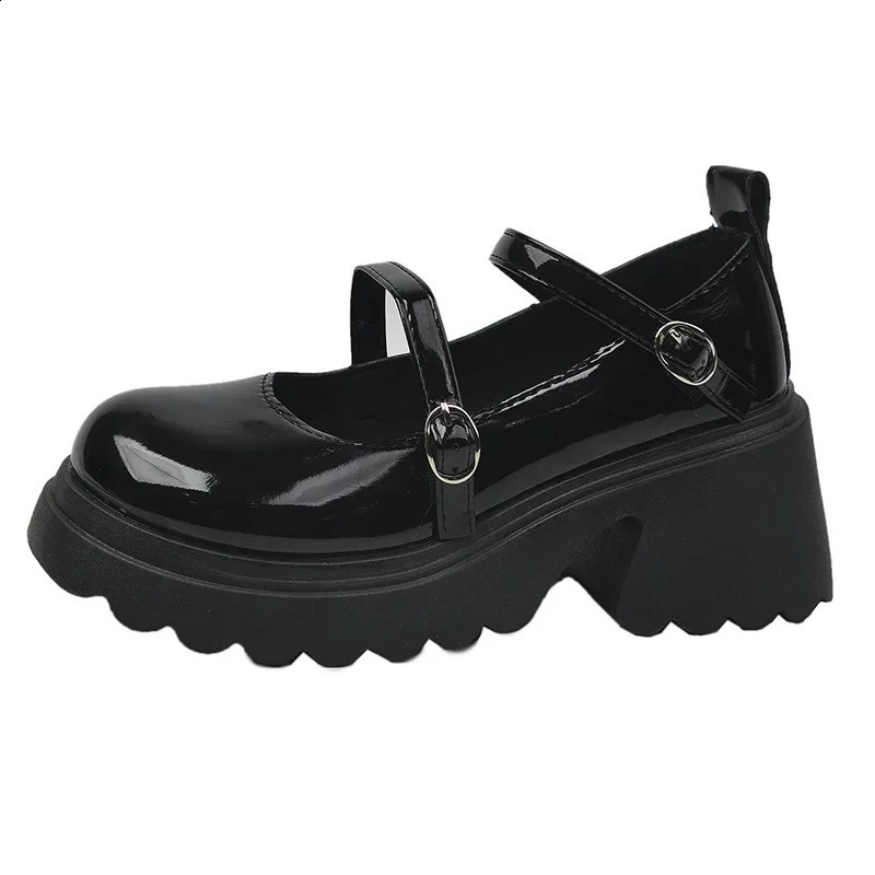 Womens Shoes Mary Janes Womens High Heels Platform Dress Pumps Women Round Toe Buckle Strap Chunky Heels Shoes Female 240809