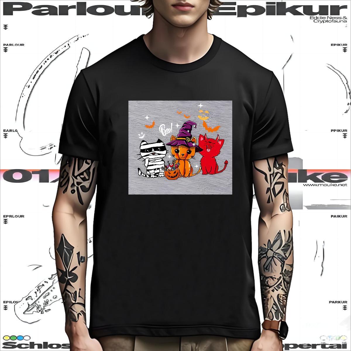 Wholesale Man T Shirts halloween Breathable Soft Summer Casual DIY Printed 230g Cotton Tshirts 2024 New Tops Tees