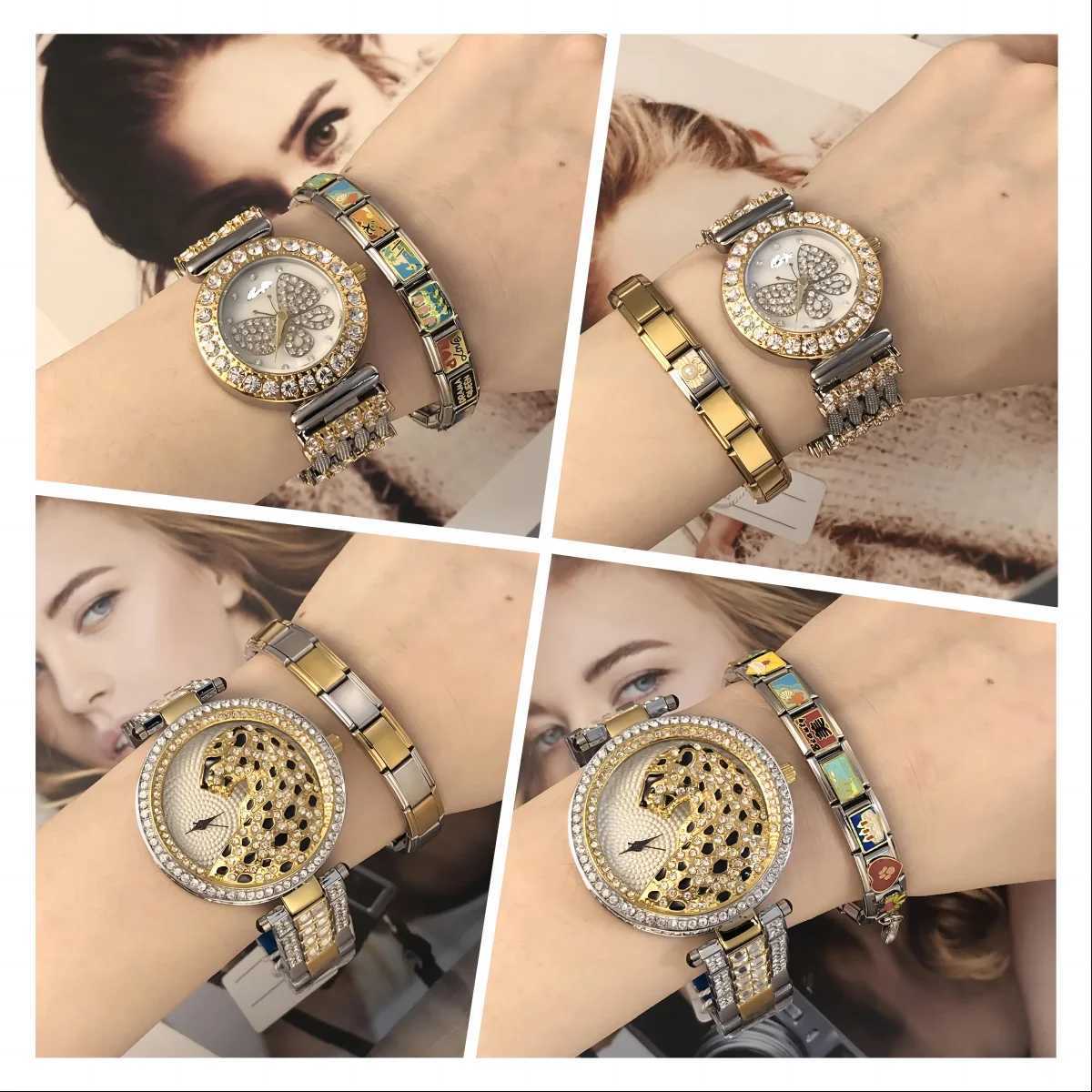 Charm Bracelets 9mm wide Italian Charm Fashion Stainless Steel Bracelet Elastic Chain High Quality Factory DIY Q240814