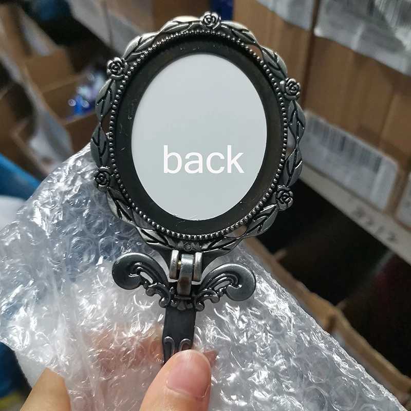 Retro metal mirror womens handheld long handle makeup mirror mini retro decorative folding mirror W240813