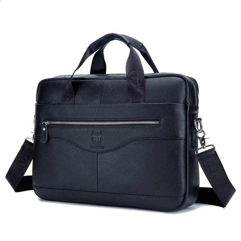Briefcase Shoulder Messenger Bags Mens Genuine Leather 14-Inch Laptop Bags Mens Briefcase Office Business Handbag 240813