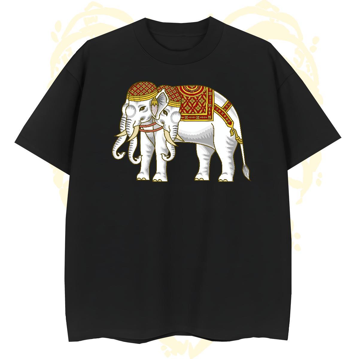 Brand T shirt elephant O Neck Short Sleeves Street wear Hip Hop Black White 230g Pure Cotton Mens Tshirts Fashion New Clothes