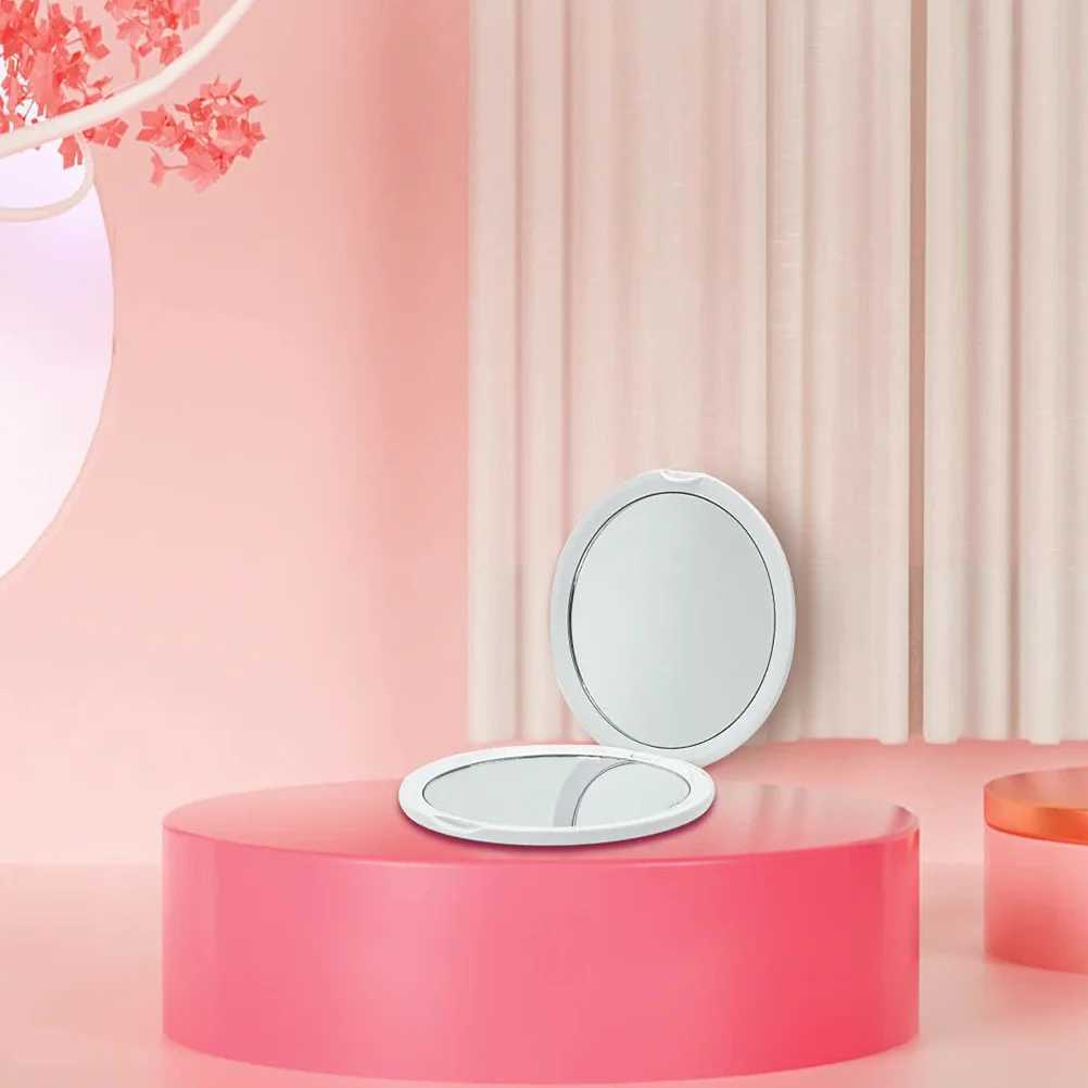 10 X Mini Handbag Makeup Handheld Mirror Makeup Bag Compact Travel Abs Wallet W240813