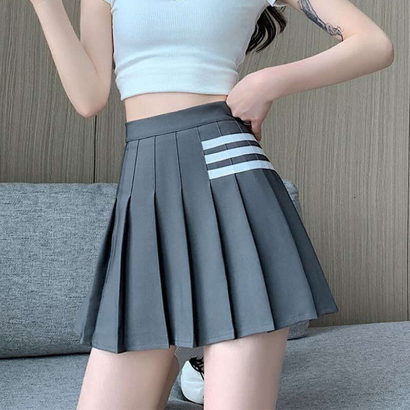Haruku Striped Mini Women JK Japanese Kawaii Black Pleated Short Skirts Summer Korean Preppy Fashion White Tennis Skirt