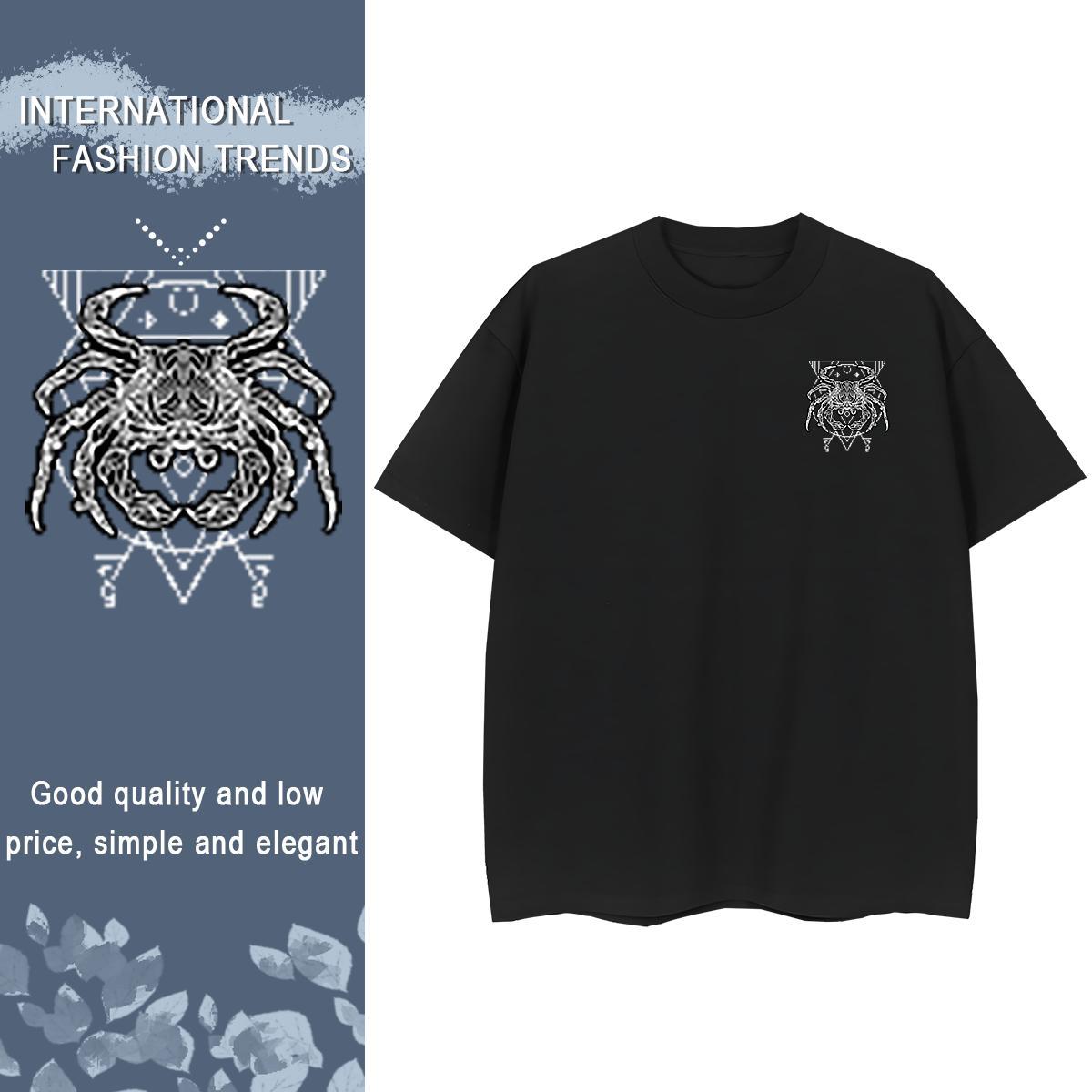 T-Shirts for Men 230g Pure Cotton painting Street wear Hip Hop O Neck Short Sleeves Cartoon Printing L-4XL Tshirt for Man Woman Stylist Designer Tops 