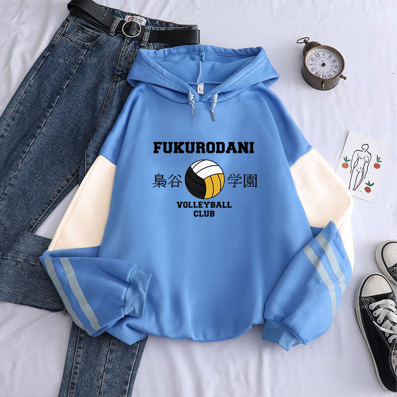 Anime Haikyuu Hoodies Funny Fukurodani Academy Volleyball Club Cartoon Graphics Unisex Oversized Winter Long Sweatshirts