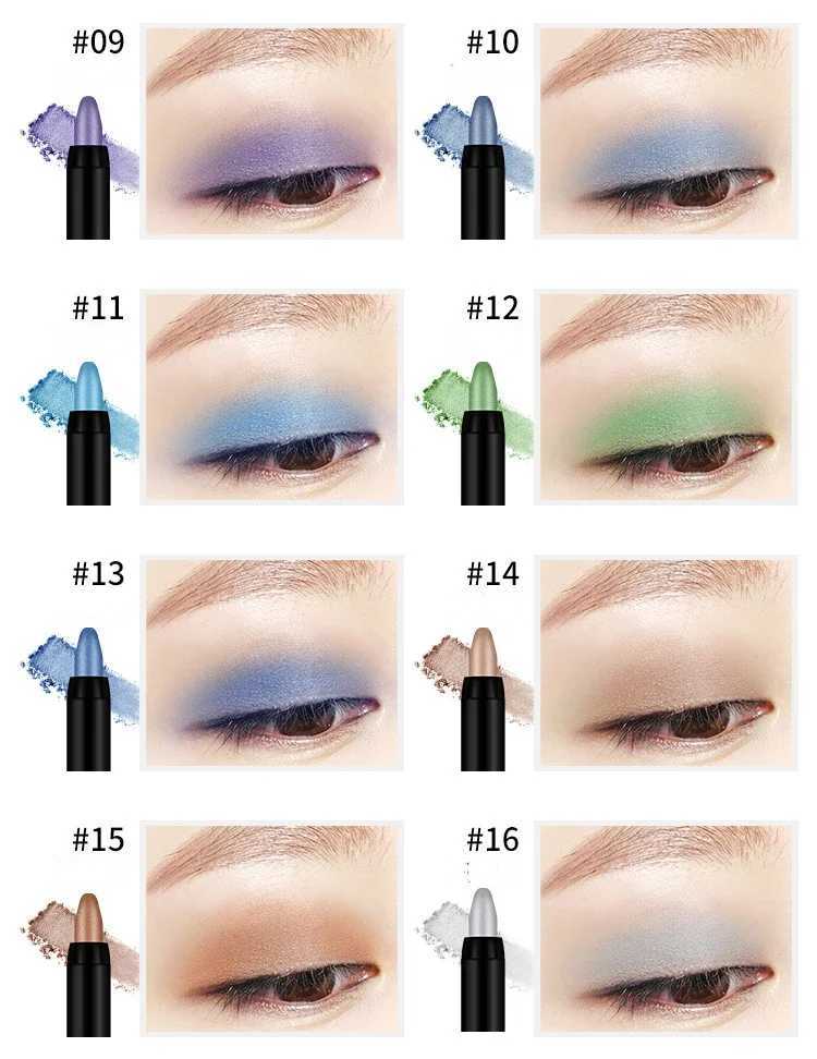 16 Color Pearl Eyeshadow Pencil Eyeliner Highlighter Stick Eyeliner Glue New Product Cosmeticos Y240813