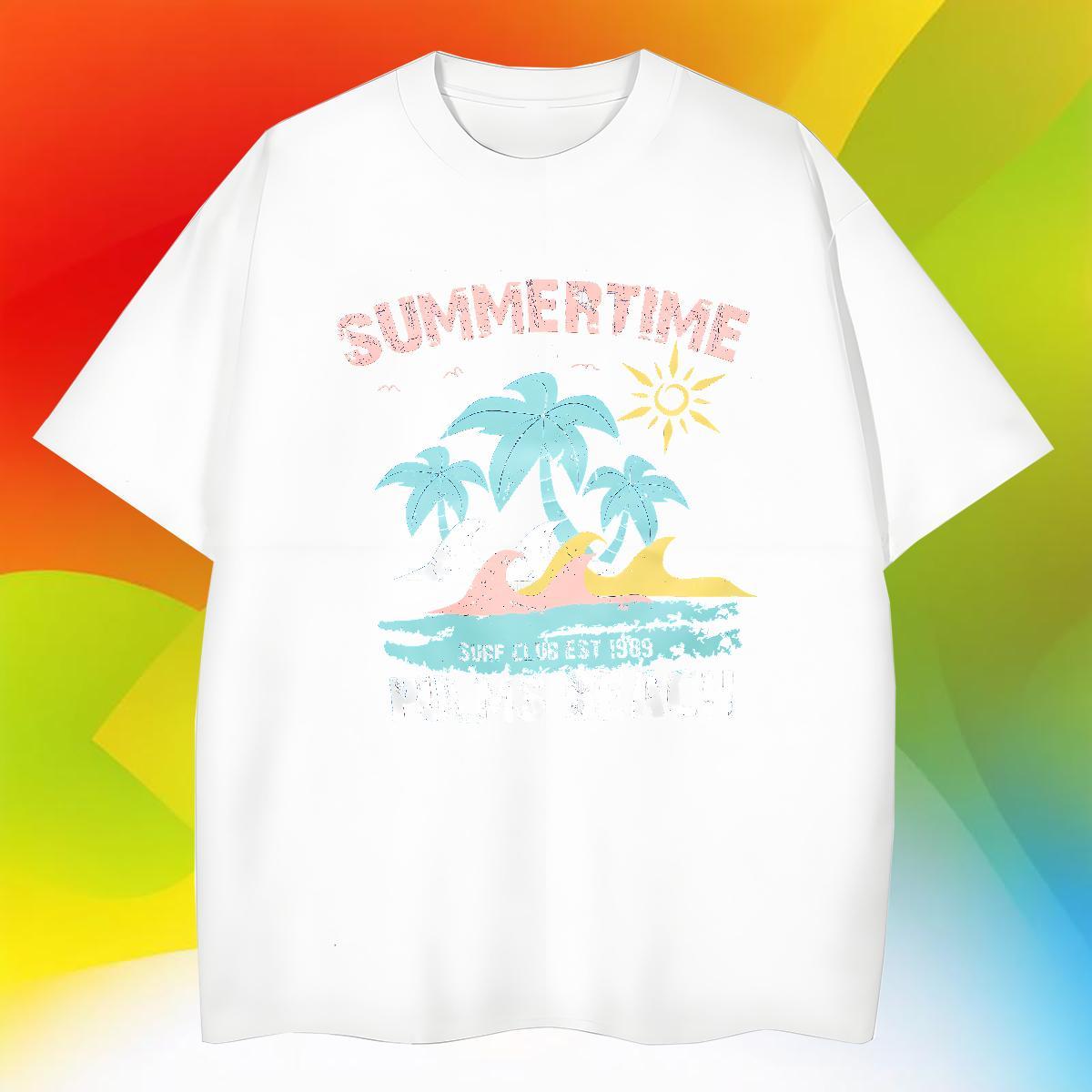 Comfortable Tshirt for Man Woman Home Outdoor 230g Cotton Custom Printing Pure Cotton beach T shirt Classic Clothes