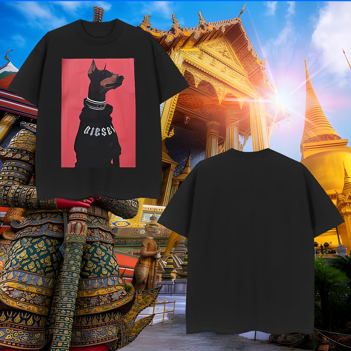 TOP Quality T Shirt For Man dog Round Neck Short Sleeve Daily Wear Oversized 4XL 230g Cotton Men Clothes T-Shirt Custom Tee Shirt