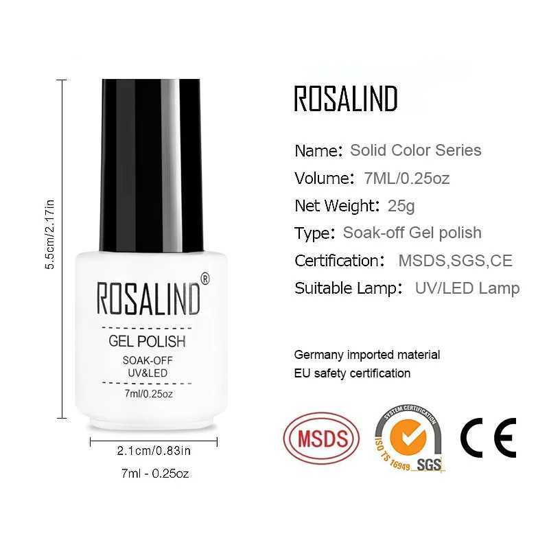 ROSALIND Primer Gel Polish Semi Permanent Nails For Manicure Strengthen Top Base Coat Soak Off UV Vernis Lacquer Nail Gel ArtM240814