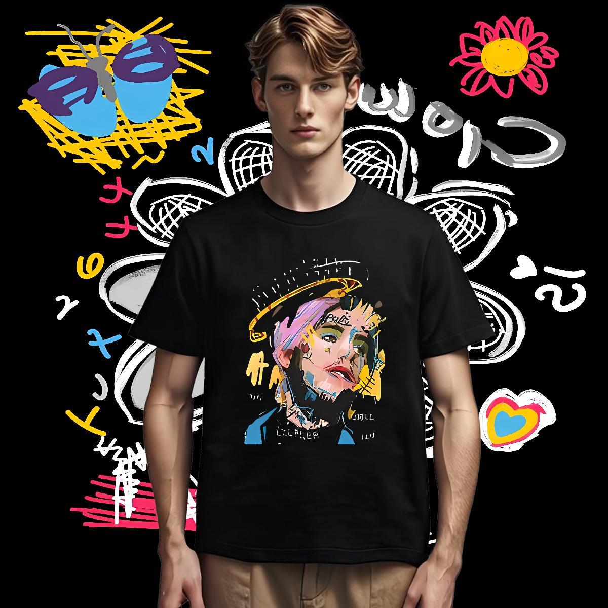 T-Shirts 230g 100% Cotton portrait Casual Beach Breathable Soft Cartoon Printing L-4XL Men Tshirts Customized Free Shipping Tees