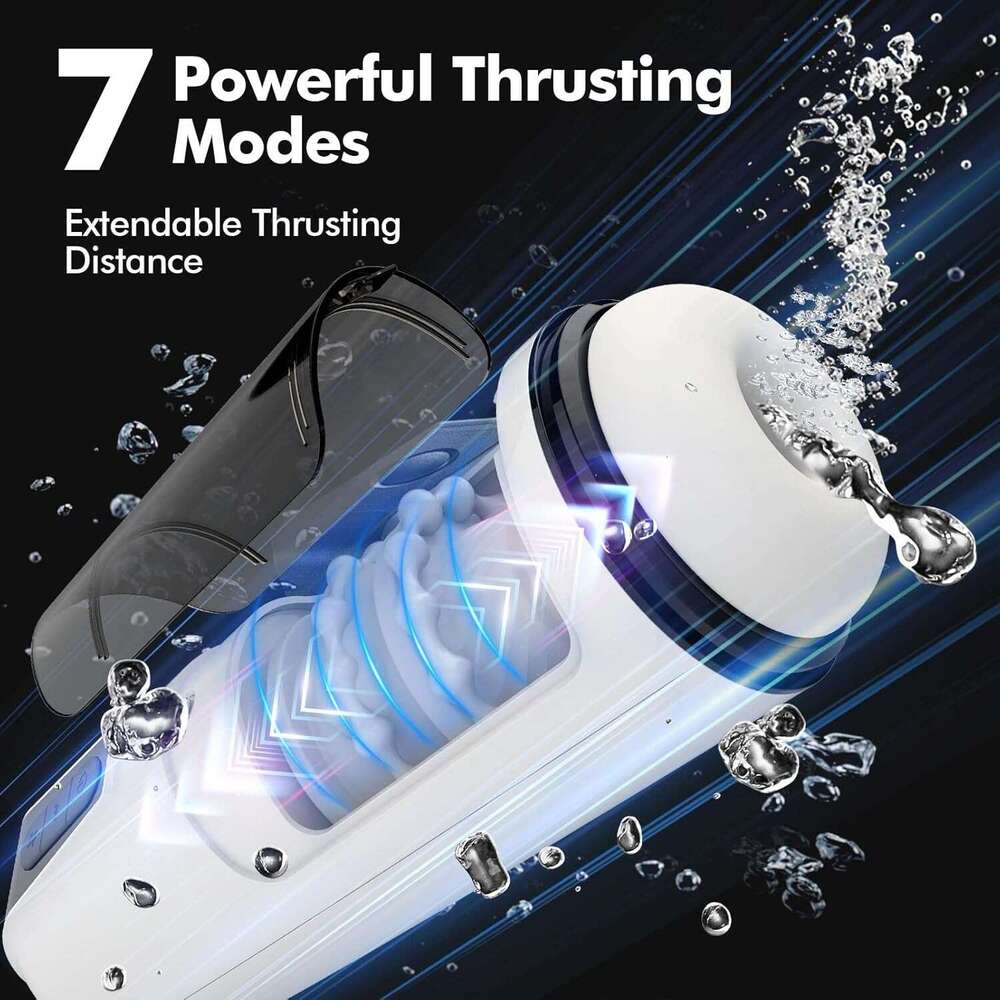 Male cup adult toy - automatic hands-free vibrator pocket genital massager, with 7 thrust and vibration stimulation modes, sex toy men's realisti