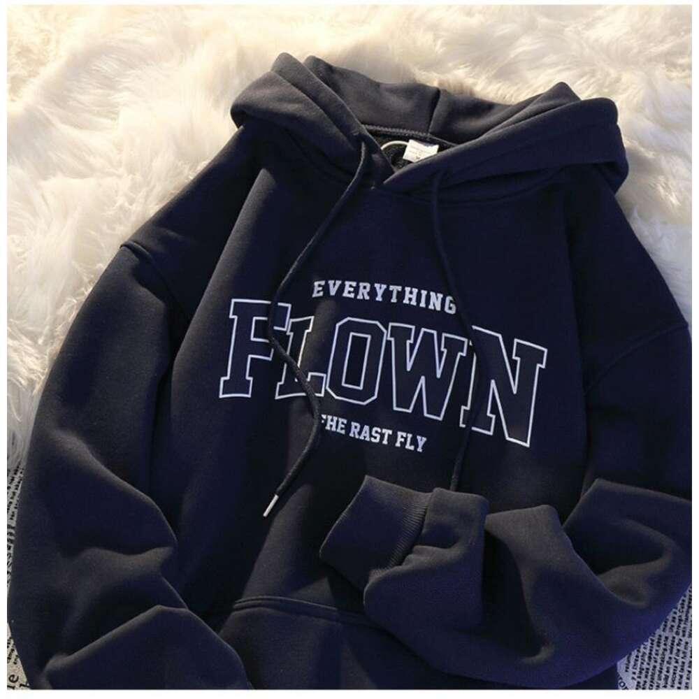 Printed Letter Hooded Plus Size Hoodie Women's Sweatshirt Haruku Autumn Winter Warm Girl Pullover Korean Style Streetwear