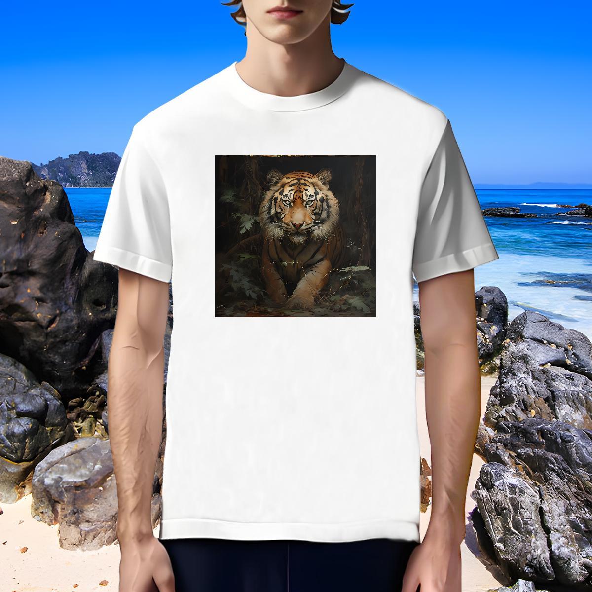 Designer T-Shirts for Men tiger Breathable Short Sleeve Street wear Hip Hop DIY Printed 230g Pure Cotton Couples T Shirts New Tees Shirts
