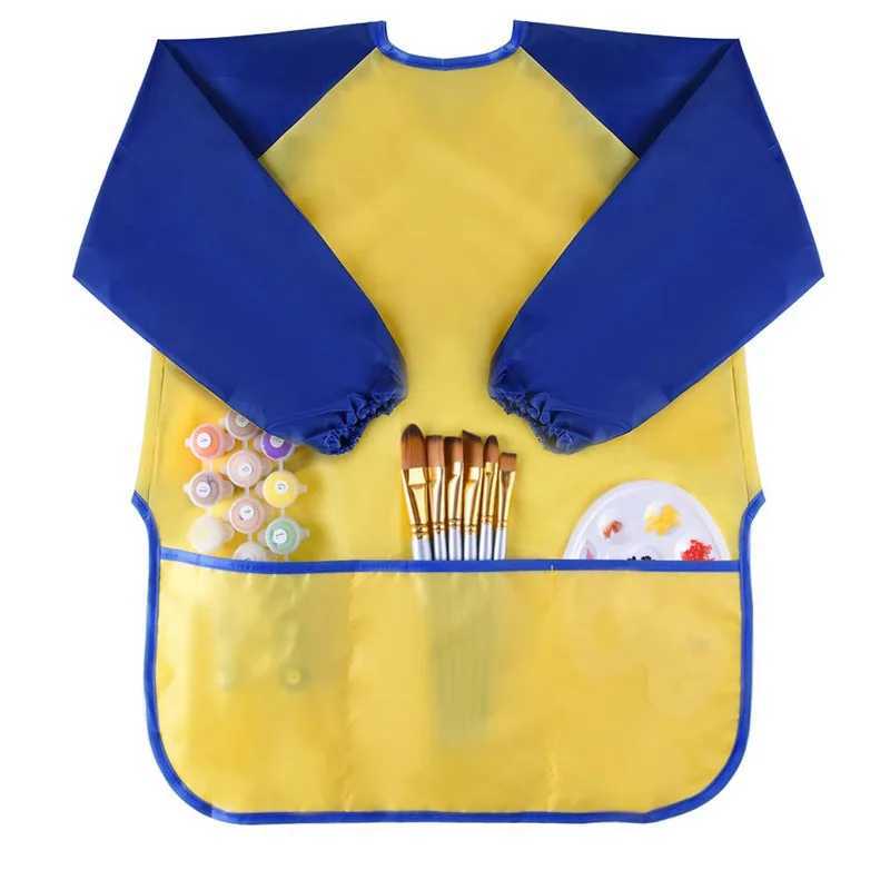 Bibs Burp Cloths Baby Boys Girls Feeding Bibs Long Sleeve Apron Waterproof for Kids School Painting Drawing Children Art Scraft Smock Burp ClothsL4812