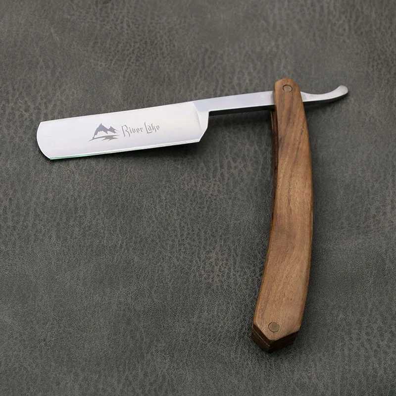 River lake Straight Razor Folding Shaving Knife Professional Men Manual Beard Shaver Stainless Steel Straight Edge BarberM240814