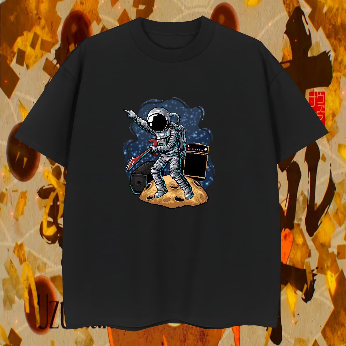 T Shirt For Man 230g Pure Cotton cosmonaut Daily Wear Round Neck Short Sleeve Custom Print Plus Size Couples T Shirts 2024 Designer Cool Tee Shirt