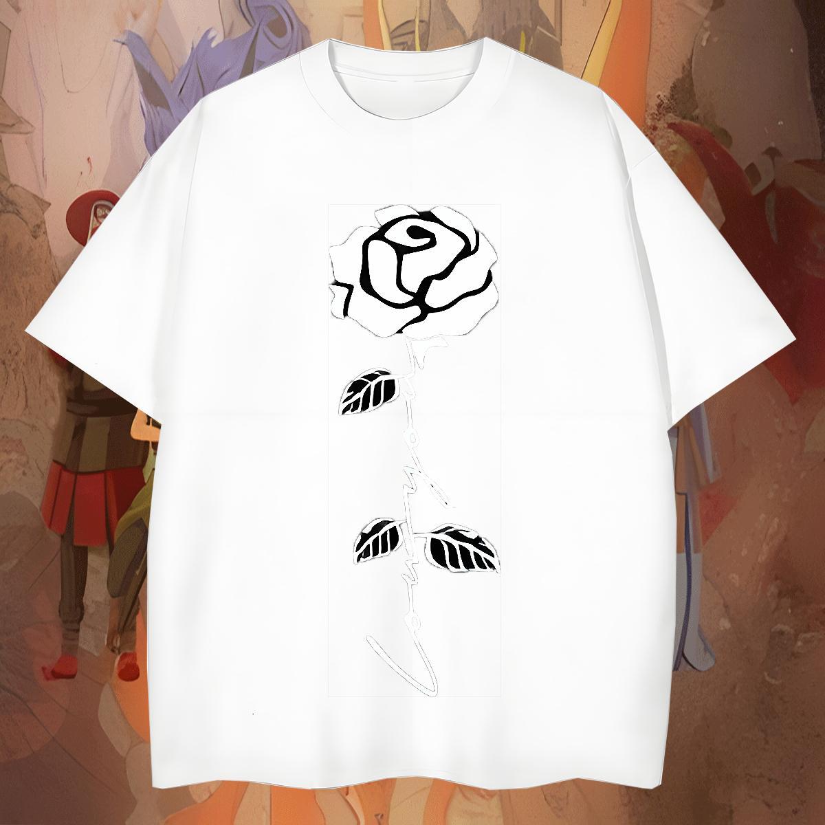 Loose flower T Shirts Men Beach Couples T Shirts 230g Pure Cotton 2024 Designer O Neck Short Sleeves Skull Tops