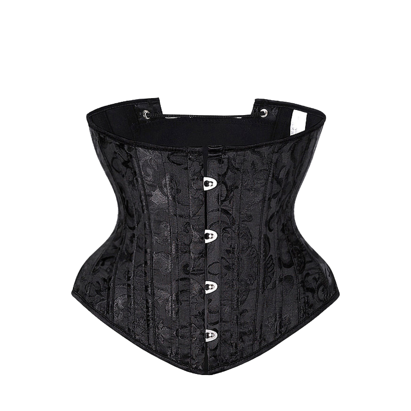 23cm Short Torso 24 Spiral Steel Boned Corset Floral Slimming Waist Shapewear Jacquard Underbust Corset Gothic Busiter 8130