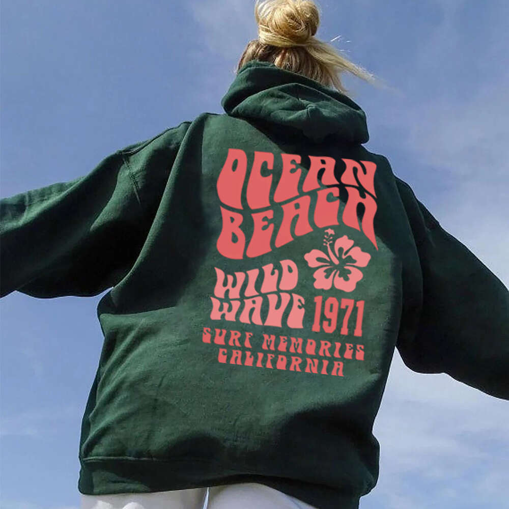 Beach Ocean Hooded Women Sweatshirts Haruku Autumn Winter Warm Plus Size Hoodie Comfortable Female Casual Fashion Streetwear
