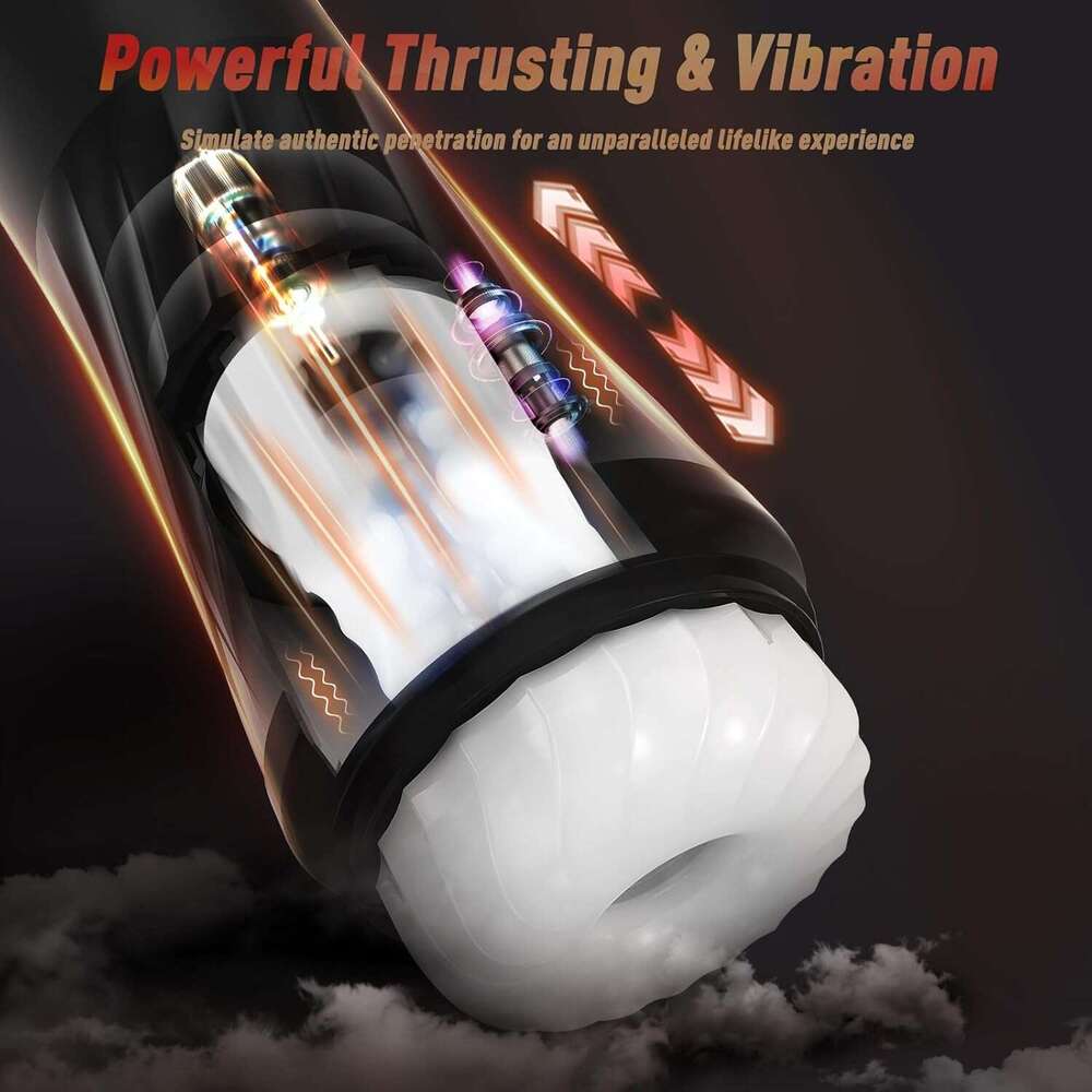 Tracy's Dog automatic male device, adult sex toy, 3 twist and 5 thrust vibration modes, hands-free heated male vibration massager, men's ple