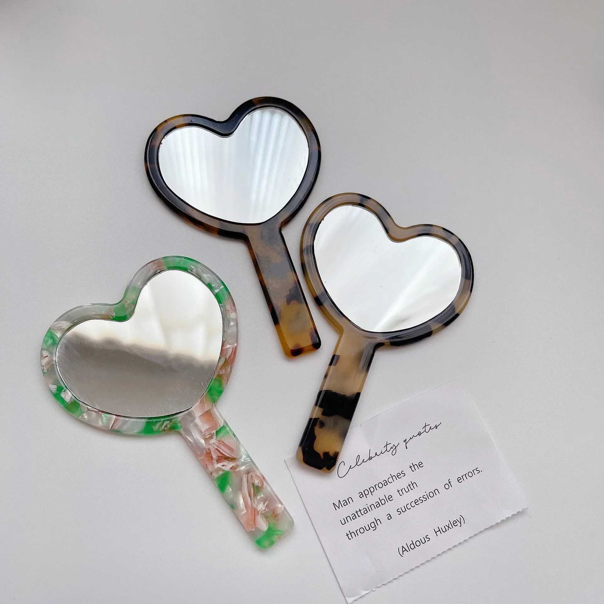 Retro acetate bed sheet handheld makeup mirror with handheld mirror compact mirror for SPA salon womens makeup mirror W240813