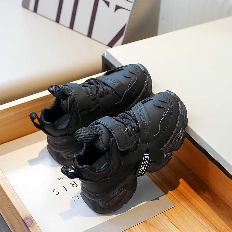 Sneakers Girls shoes childrens sports dad shoes 2023 Spring and Autumn collection new anti slip leather surface fashionable boys casual Forrest Gump s