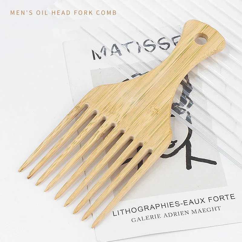 1 piece of natural bamboo and wood hair comb anti-static African fork comb suitable for womens round wide toothed wooden comb Cepulo Para Cabello W240