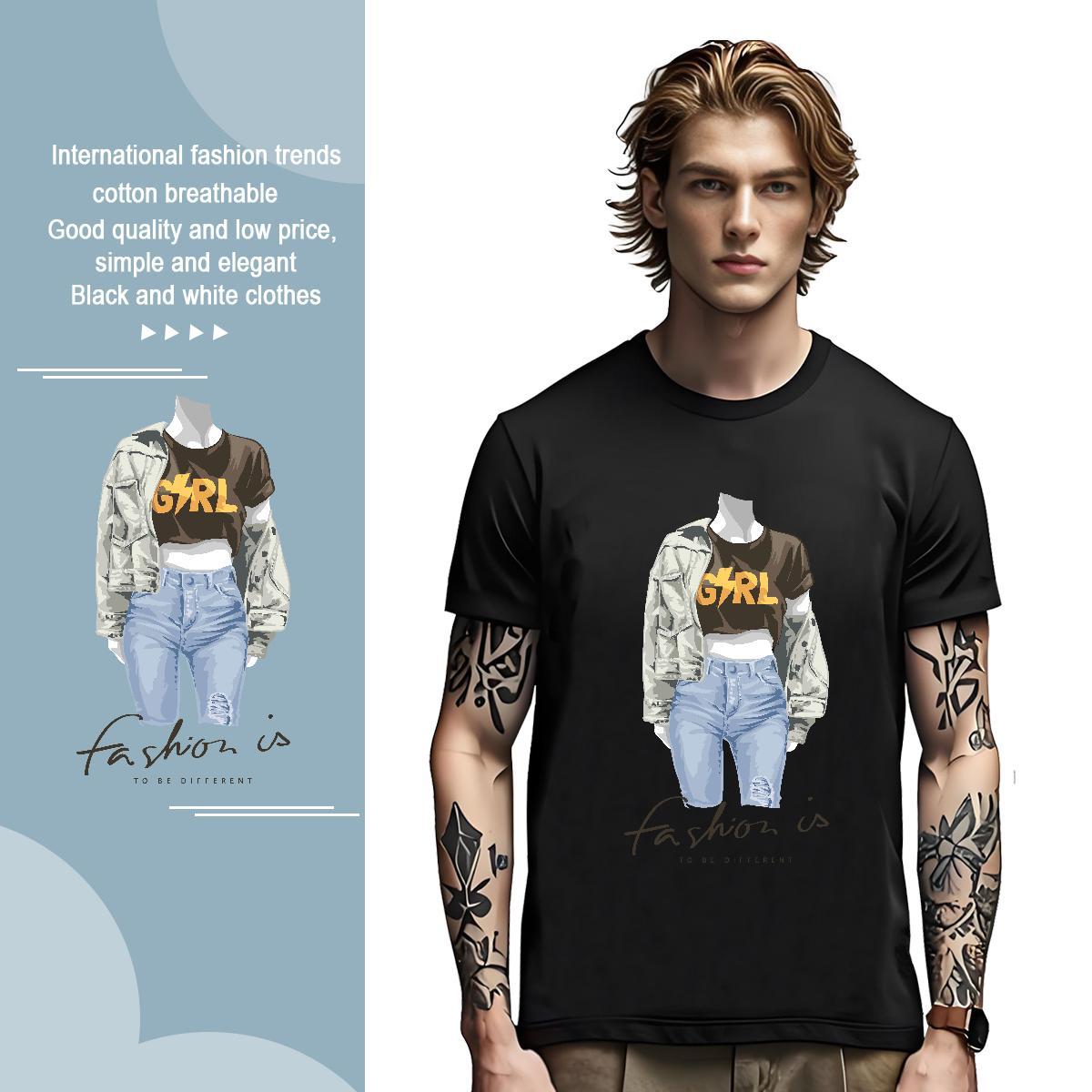 Mens T Shirts 230g 100% Cotton character Casual Daily Wear Breathable Short Sleeve Oversized 4XL Men Tees Fashion Designer Cool Tees Shirts