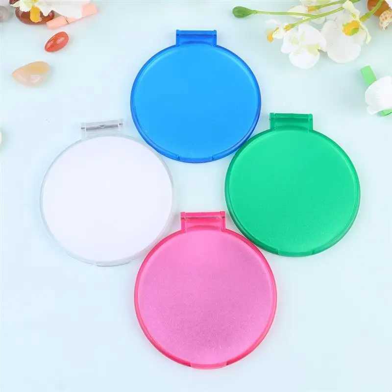12 foldable makeup mirrors portable mini round makeup mirrors pocket mirrors womens makeup mirrors random colors W240813