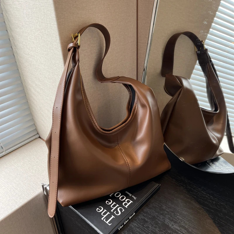 MOODS Shoulder Tote Bag Sets For Women Pure Color Large Capacity Shopping With Small Pouch 2023 Winter Casual Shoppers 240813