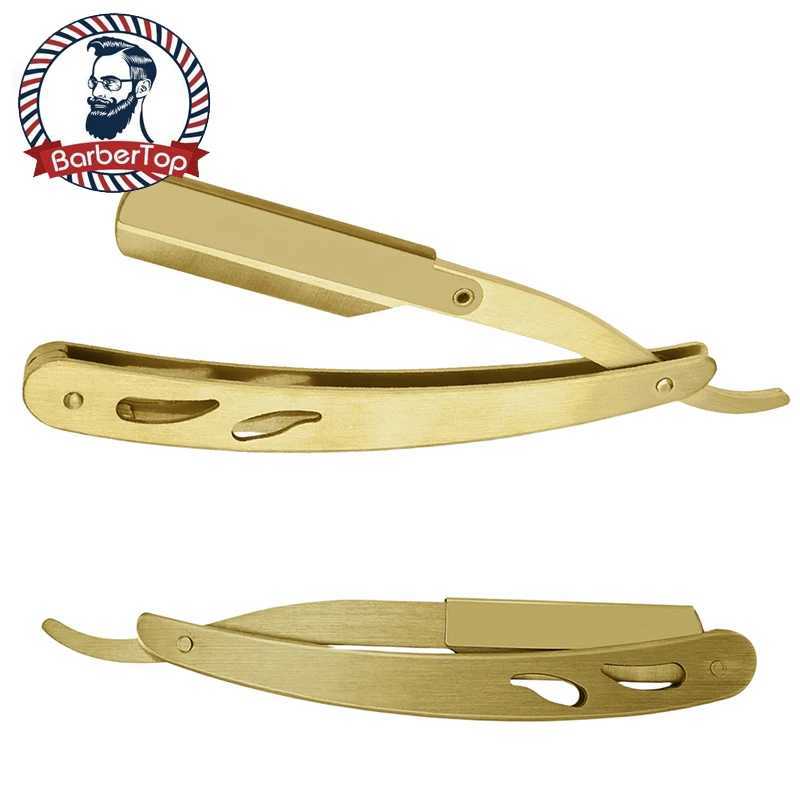 Shaving Trimming Knife Holder Manual Shaver Haircut Beard Eyebrow Shaving Tool Stainless Steel Folding Barber RazorM240814