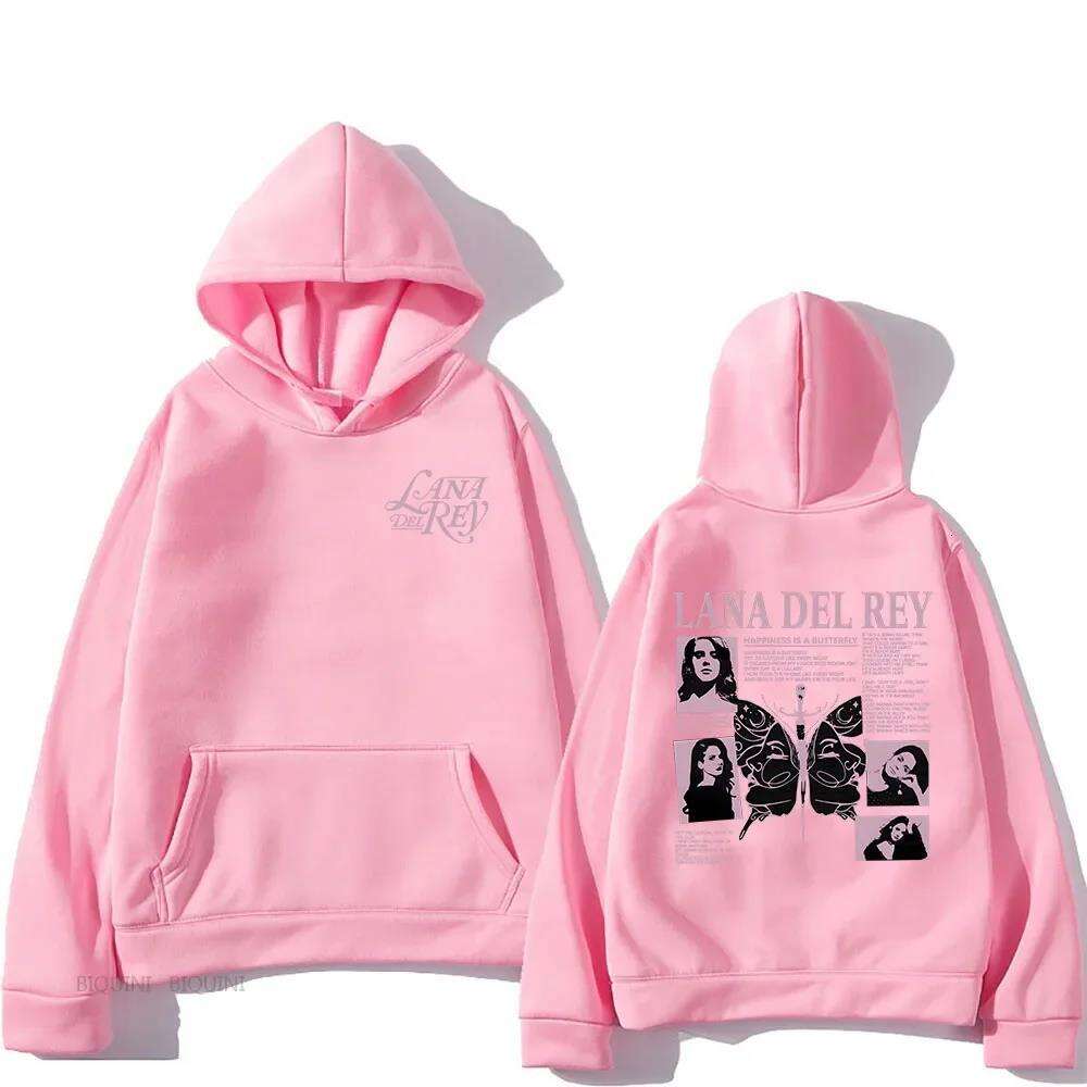 Del Lana Rey Hoodie Singer Graphic Printed Men's Sweatshirt Long Sleeve Fleece Casual Pullover Fall Winter Fashion Sweatshirts s