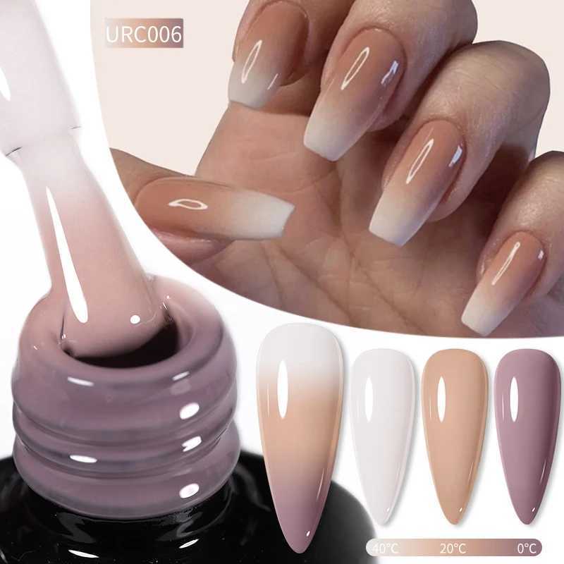UR SUGAR 7ml White Nude Glitter Thermal Gel Nail Polish Temperature Color Changing Soak Off UV LED Nail Art Gel VarnishM240814