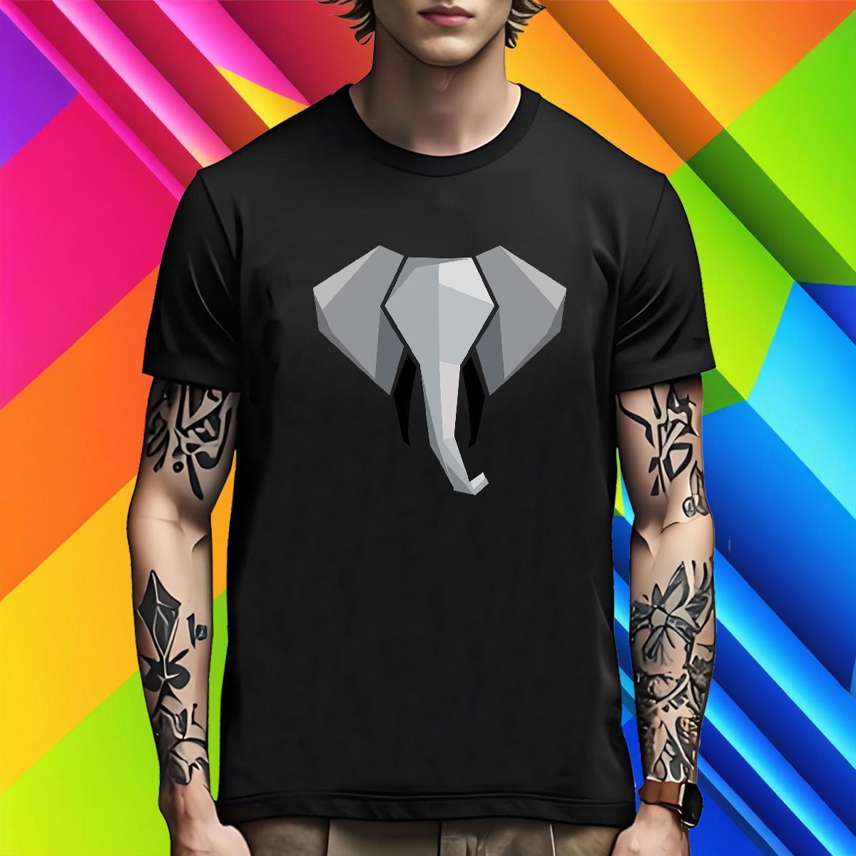 Classic Men T Shirts Elephant O Neck Short Sleeves Home Outdoor DIY Anime 230g Cotton Men Tshirts 2024 Summer Tops Shirt