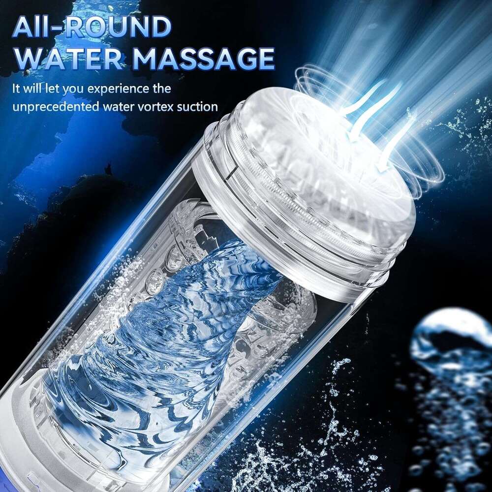 Men's automatic male sexual toy - Male sexual toy pump with 7 suction and 7 rotation modes and tongue licking, adult toy waterproof male stroke L