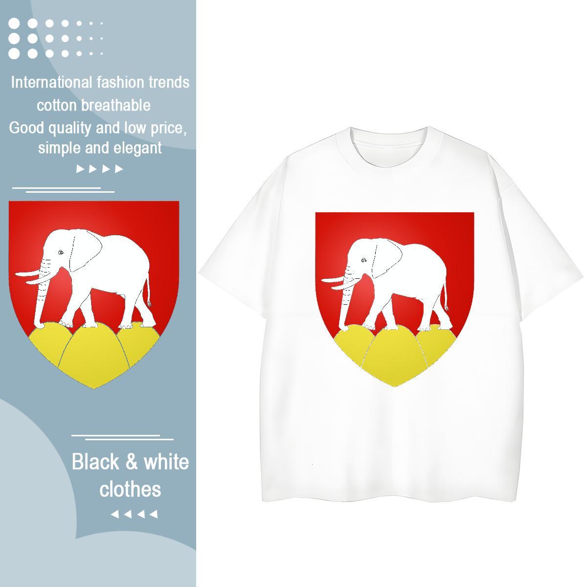 Fashion New T Shirt For Woman Crew Neck 230g Cotton Woman Tshirt DIY Anime elephant Outdoor Loose Top Tees