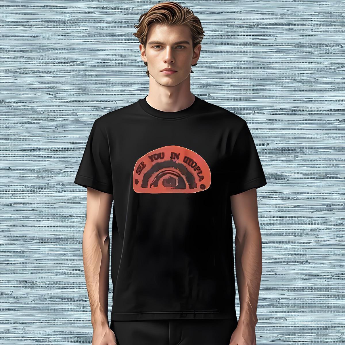 T-Shirts for Men 230g Cotton logo Casual Beach Round Neck Short Sleeve Cartoon Print Couples T Shirts 2024 Summer Cool Design Tops Shirt