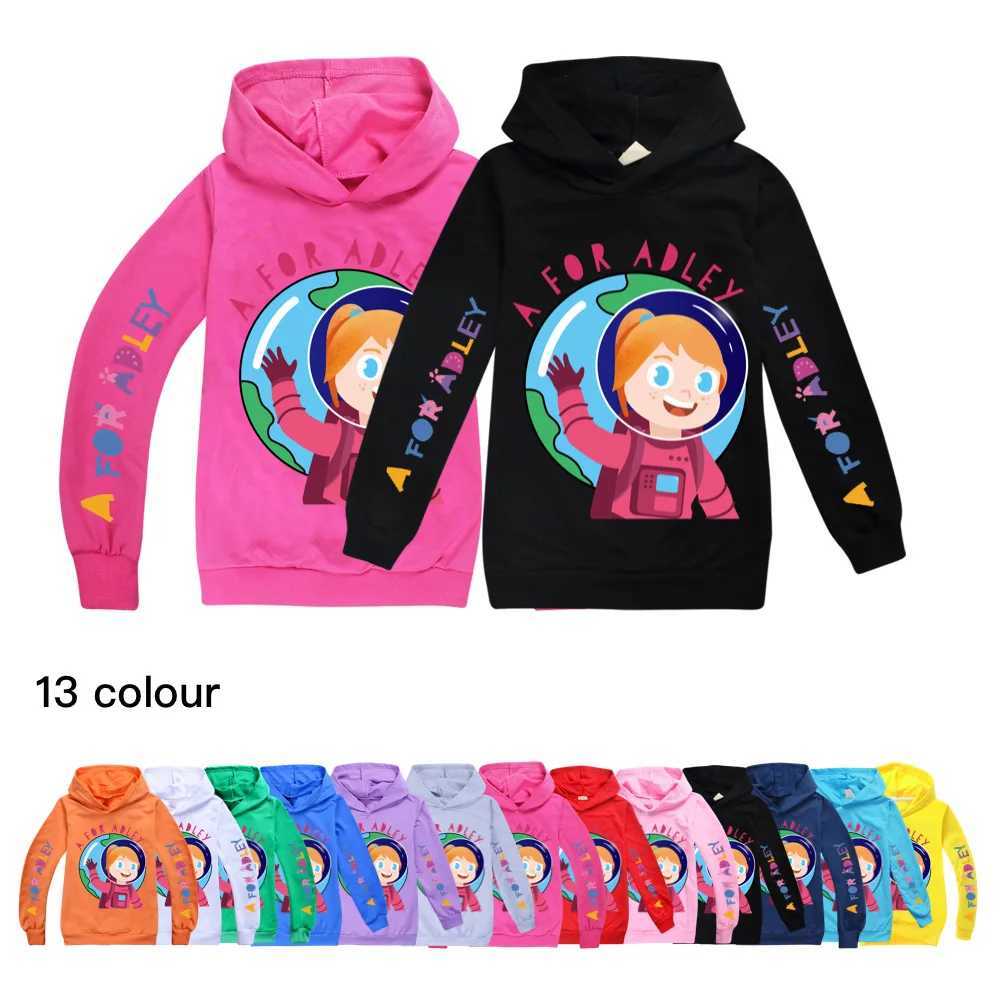 A for Adley Hoody Spring Autumn Boys Girls Pullovers Kids Pure Cotton Hoodie Sweatshirt Long Sleeve Children Clothes SportswearY240814