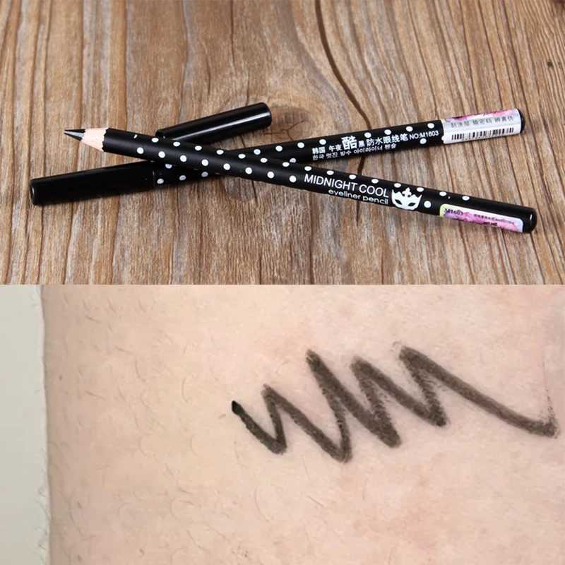 Cool Black Eyeliner Wooden Pencil Waterproof Long Lasting Gel Eye Liner Pen Dots Eyebrow Pencil Makeup Eye Beauty Cosmetics Tool Y240813