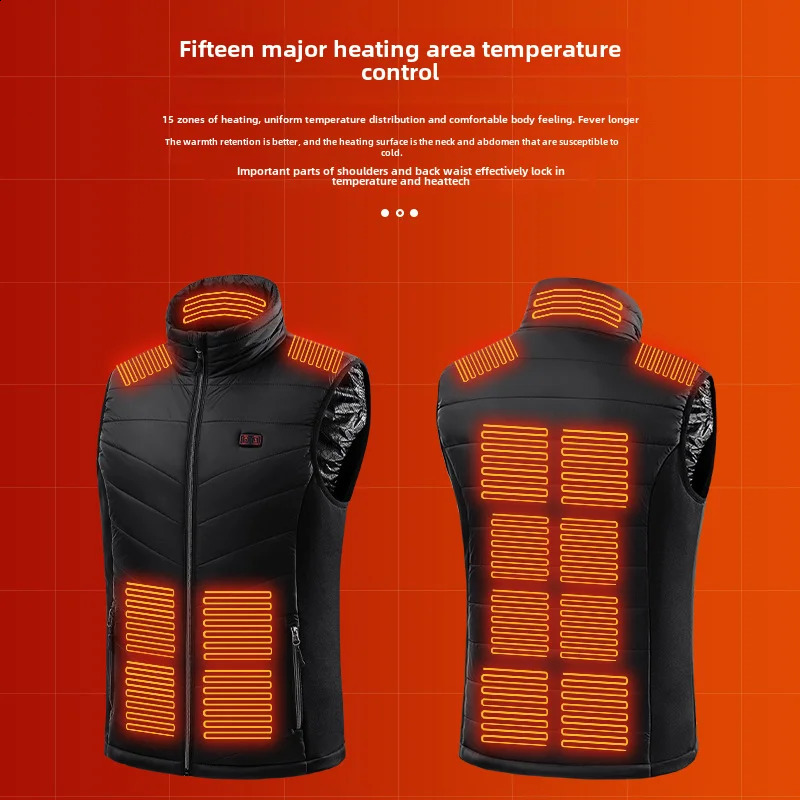 Autumn and Winter Electric Waistcoat Cotton Vest 3-Step Thermostat Warm Vest Constant Temperature Heating Clothes 240813