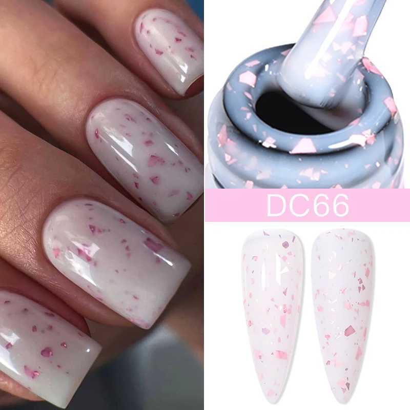 7ML Gold Glitter Rubber Base Gel Nail Polish Gold Pink White Semi Permanent Varnish Soak Off UV LED Nail Art Gel VarnishM240814