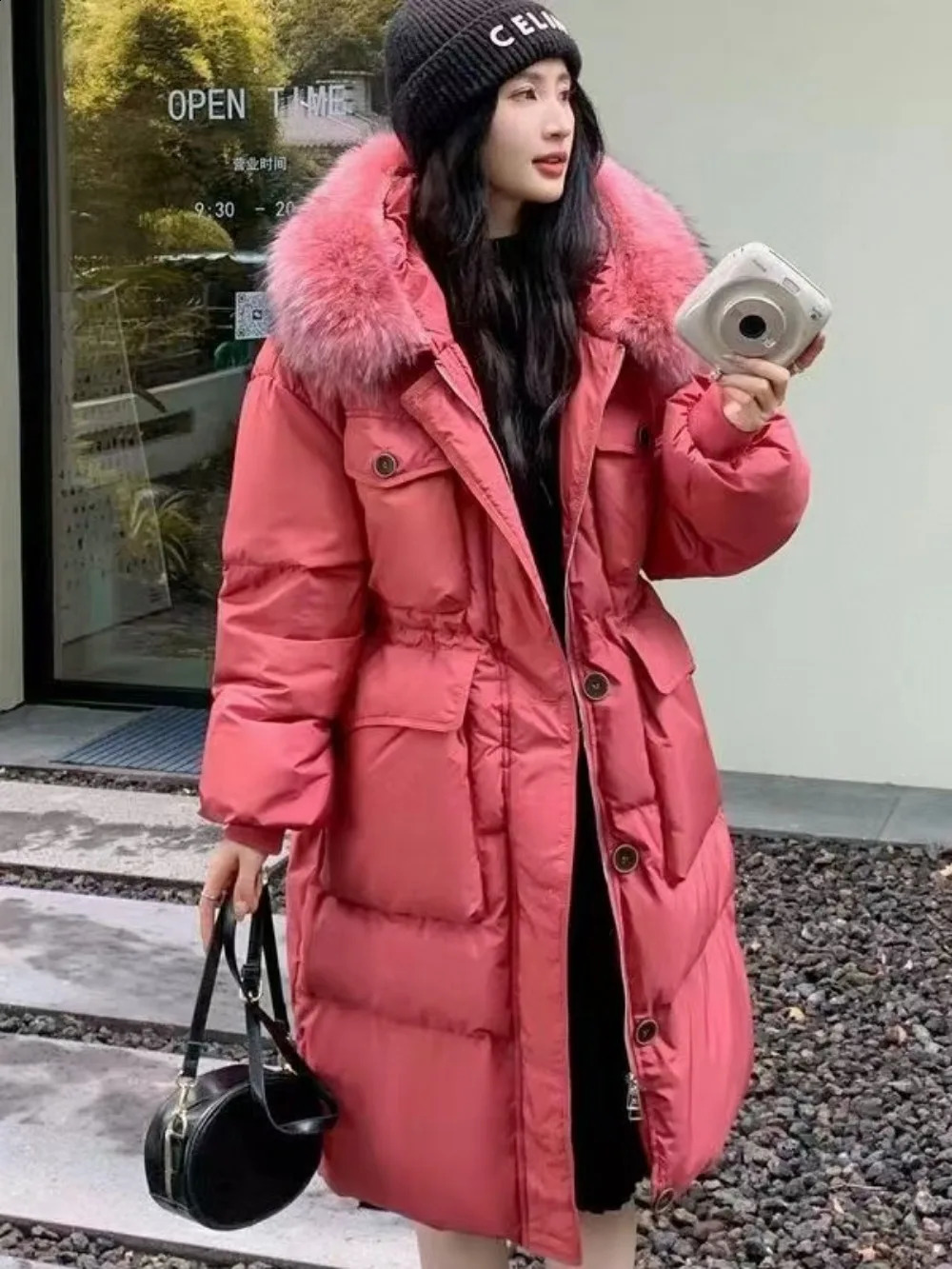 Down Jacket Women Waterproof Winter Long Puffer Jacket 2024 Real Raccoon Fur Hooded Duck Down Coat Female Rain Feather Parkas 240813