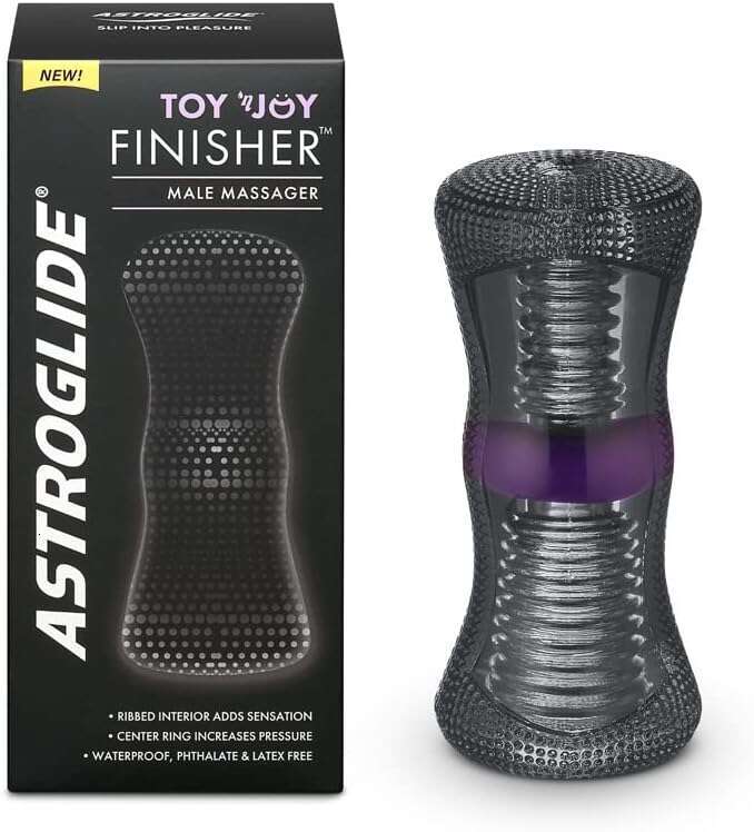 Astroglide Toy N Joy Finisher, Male and Stroke Toys | Dual Entry Male Sex Toys | Phthalates and Latex Free